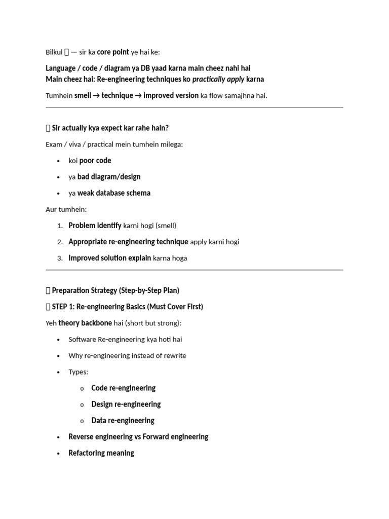 Software Re-engineering Techniques Guide | PDF | Class (Computer ...