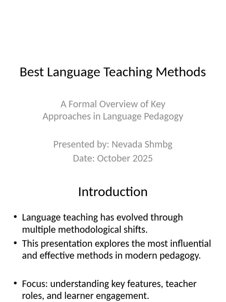 Key Language Teaching Methods Overview | PDF | Language Education ...