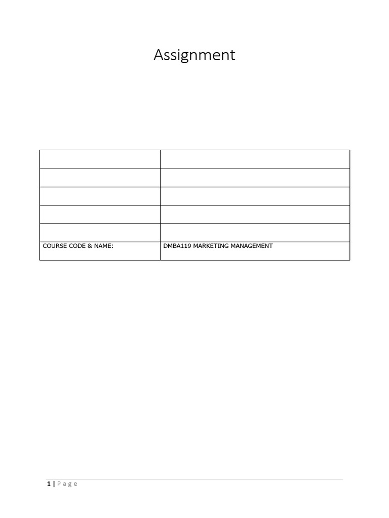 MBA Marketing Management Assignment | PDF | Market Segmentation | Pricing