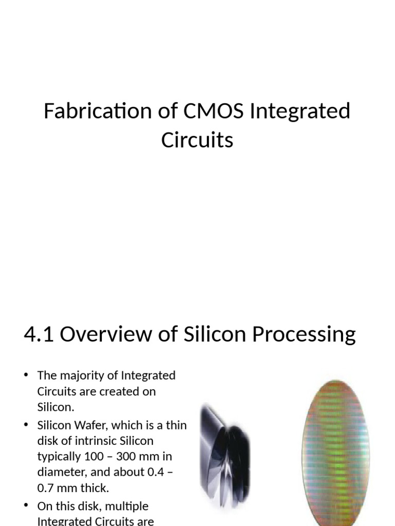 Fabrication of CMOS Integrated Circuits-Updated | PDF | Silicon Dioxide ...