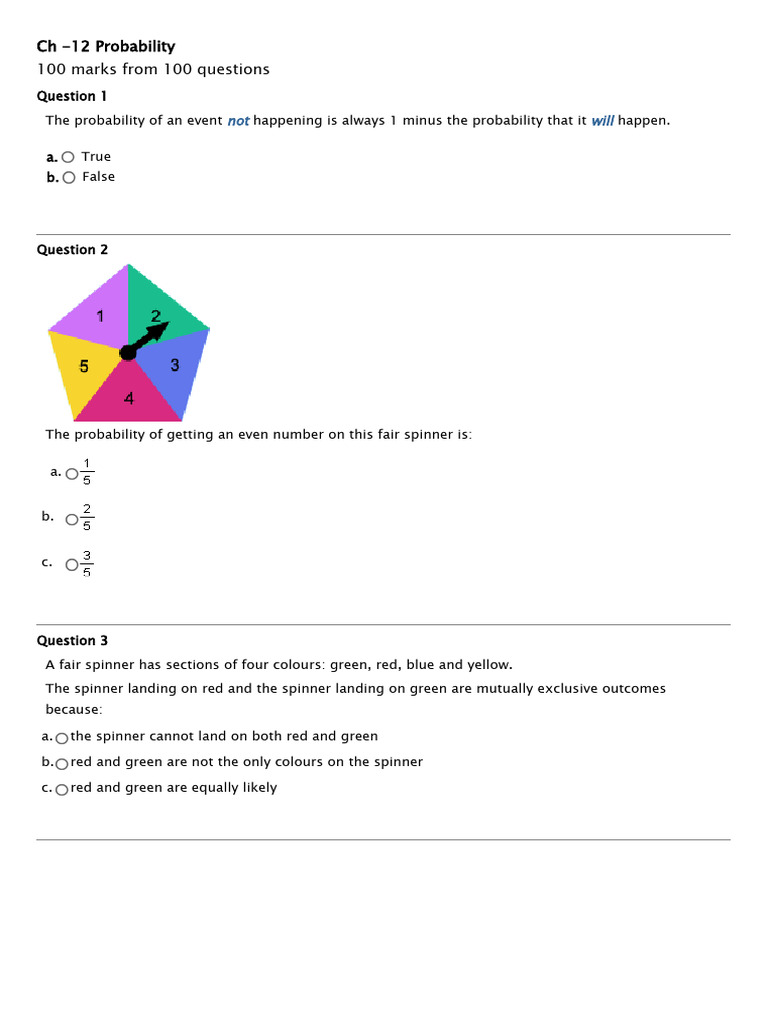Probability Questions and Solutions | PDF | Probability