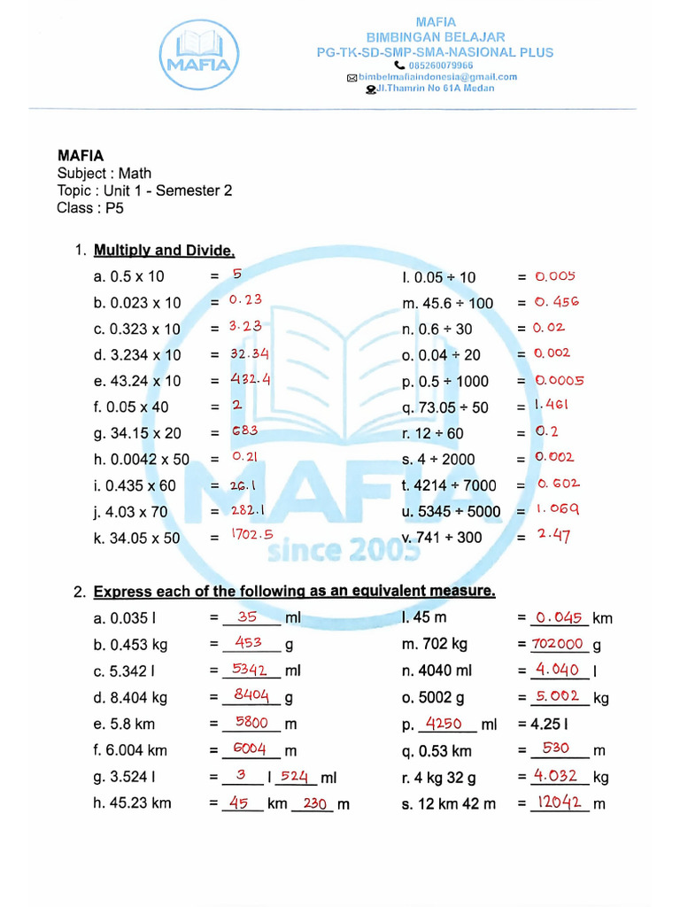 p5 Unit 1 Semester 2 | PDF