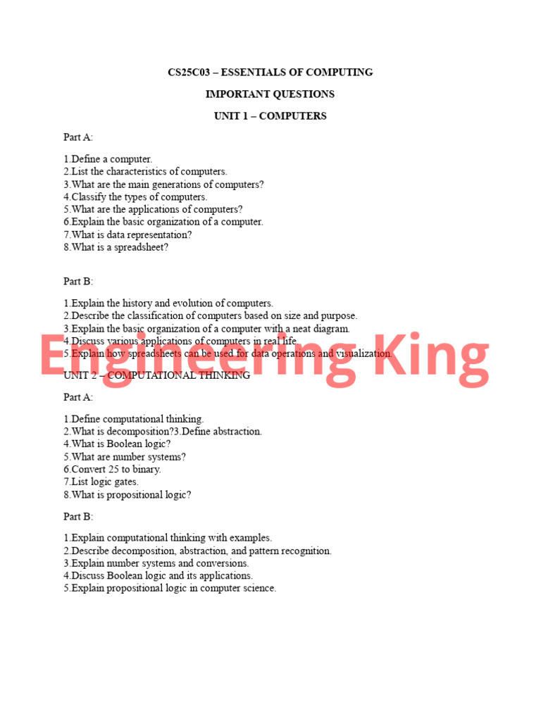 Essentials of Computing: Key Concepts | PDF