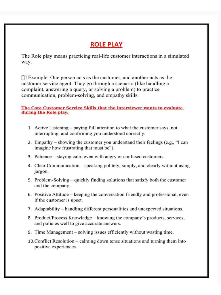 Role Plays | PDF