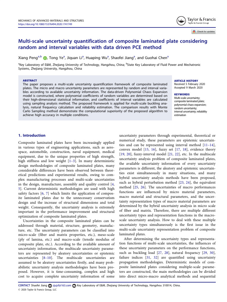 Multi-Scale Uncertainty in Composite Plates | PDF | Strength Of ...