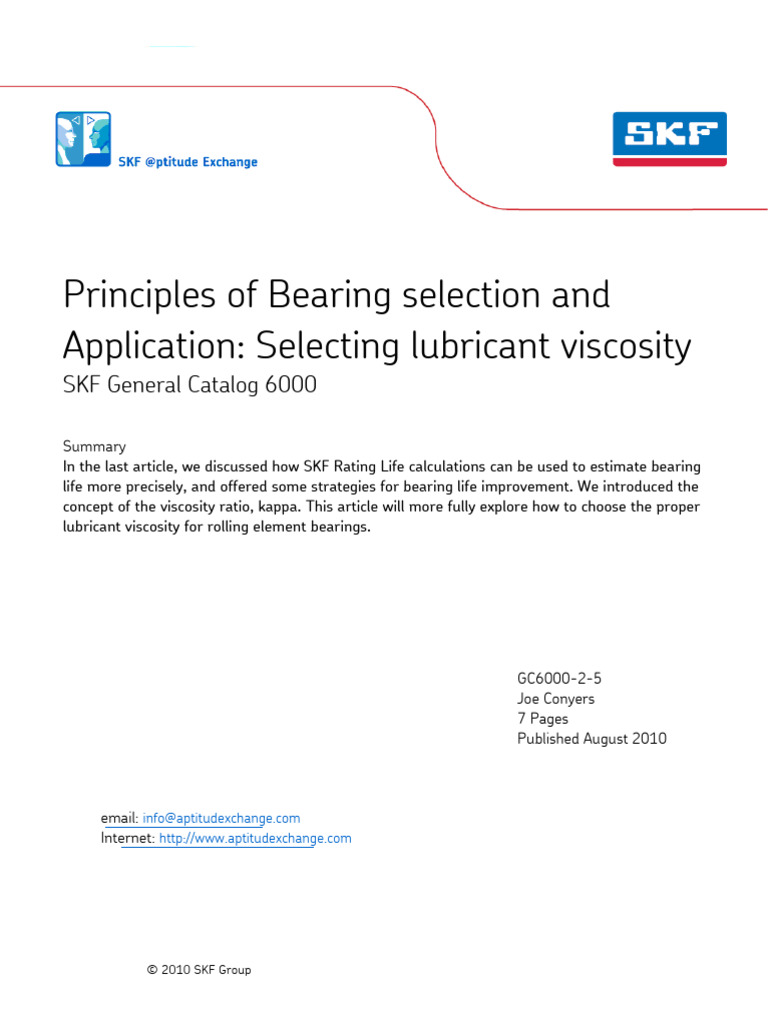 Bearing Selection and Application Lubricants Viscosity 1720592415 | PDF ...