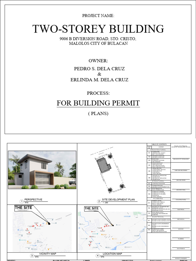 Two-Storey Building Permit Plans | PDF | Building | Components