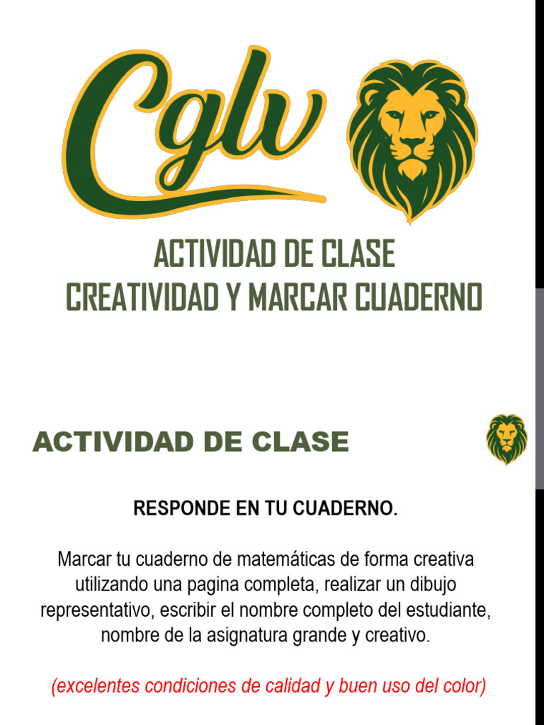 Actividad de Clase - Creatividad y Marcar Cuaderno | PDF
