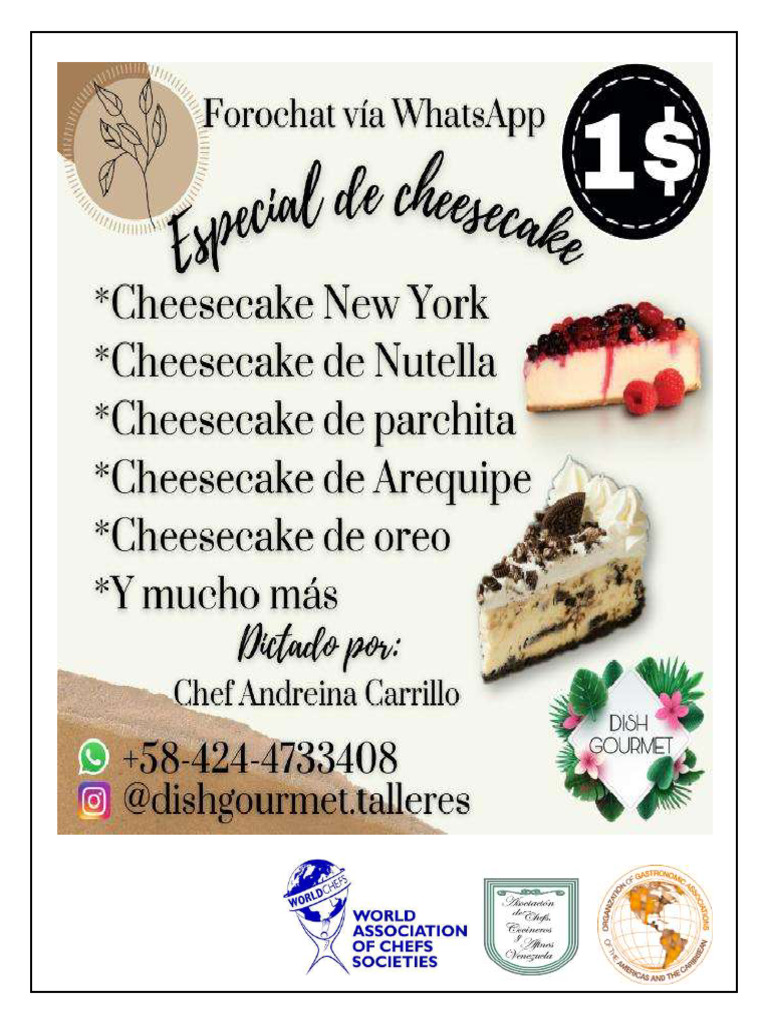 Recetas de Cheesecake Variadas y Fáciles | PDF | Tarta de queso | Galleta
