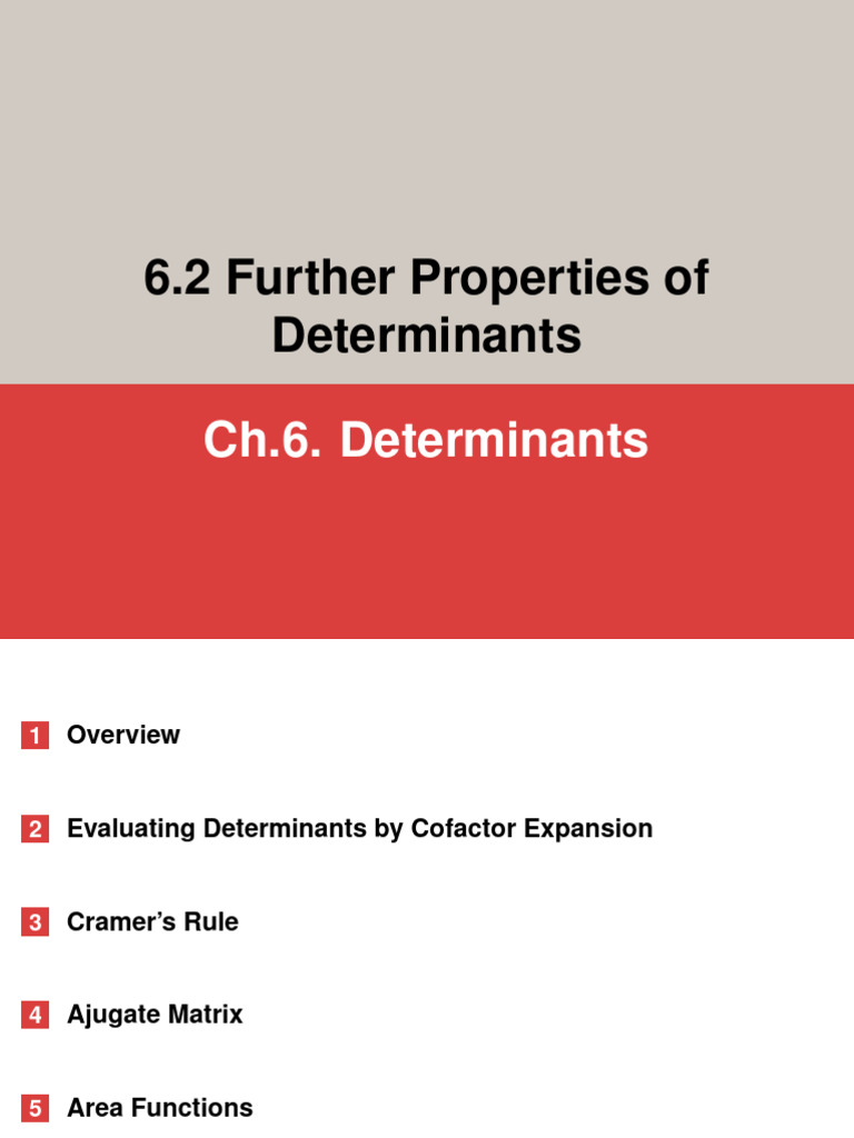 6.2 | PDF | Determinant | Functions And Mappings