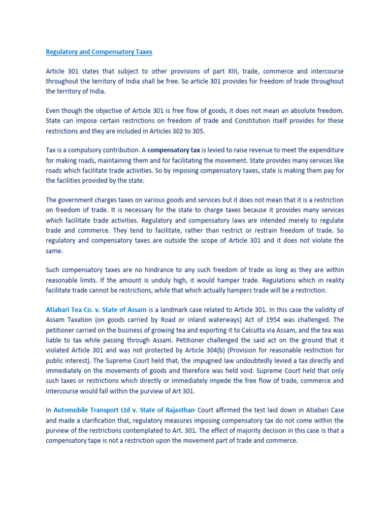 Understanding Compensatory Taxes in India | PDF | Taxes | Supreme Court ...