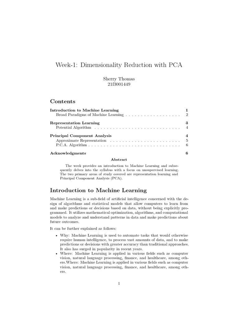 PCA for Dimensionality Reduction Guide | PDF | Principal Component ...