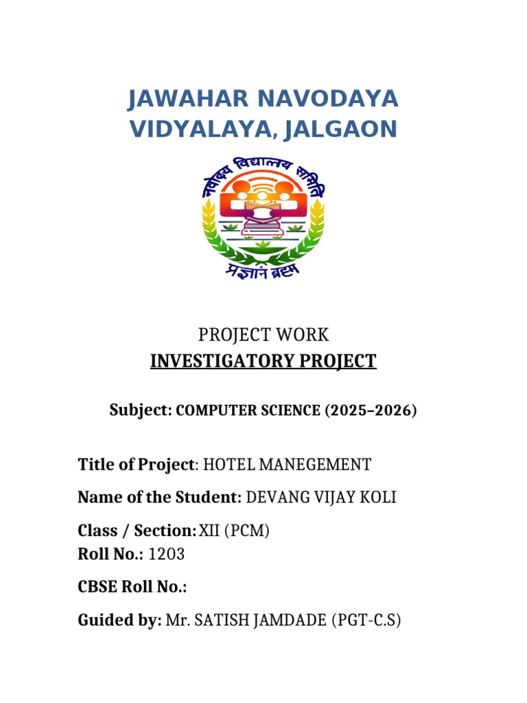 Hospital Management System CS Project | PDF | Software Development ...