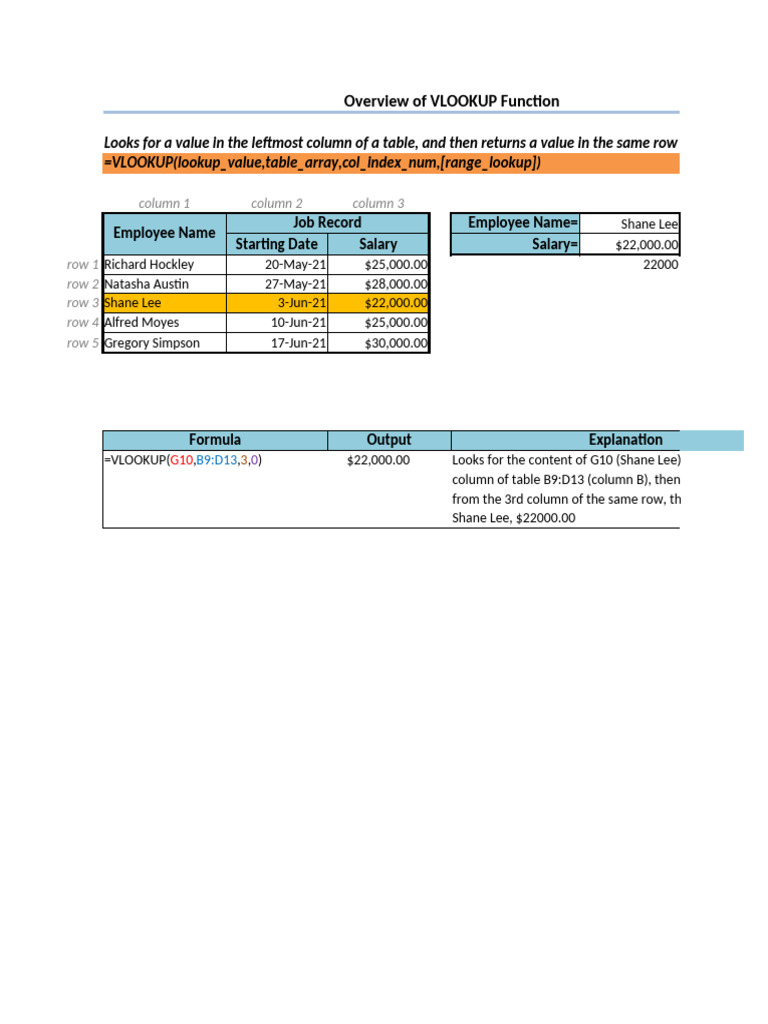 Excel VLOOKUP Function | PDF