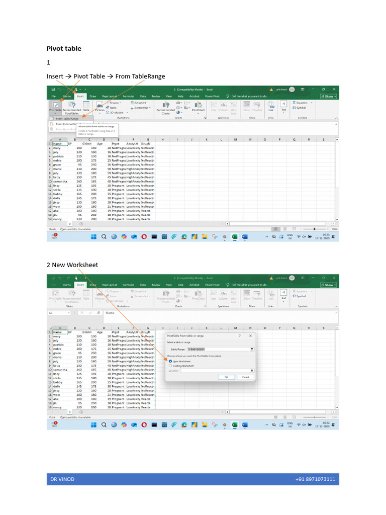 Creating Pivot Tables in Excel Guide | PDF