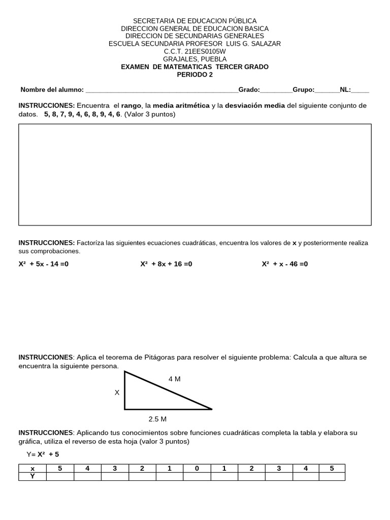 Exa Mat 3 2 Periodo-1 | PDF