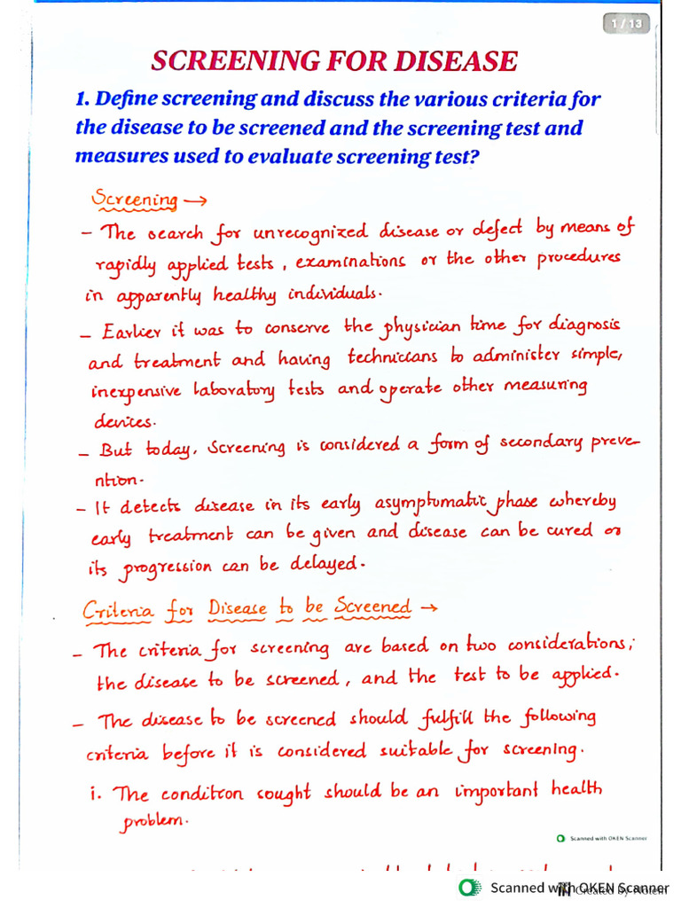 Screening of Diseases | PDF