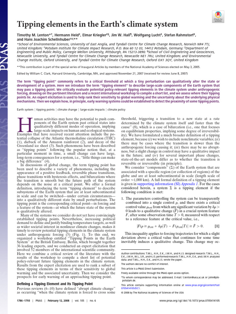 Climate Tipping Elements and Impacts | PDF | General Circulation Model ...