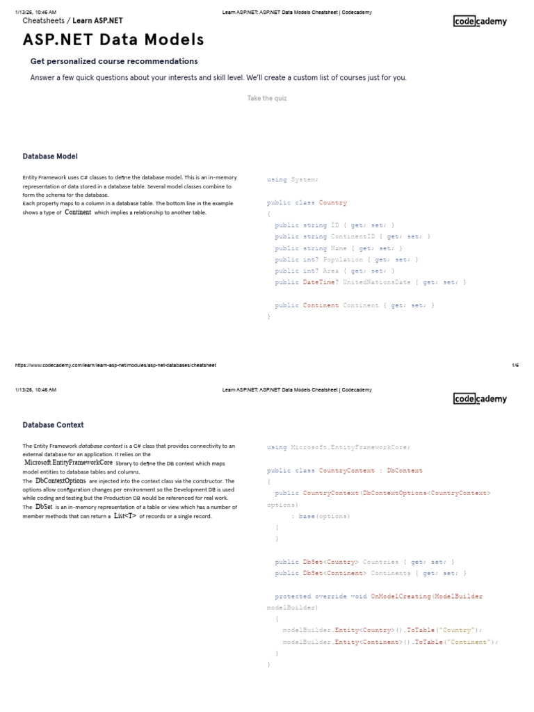 Entity Framework Database Model Guide | PDF | Language Integrated Query ...