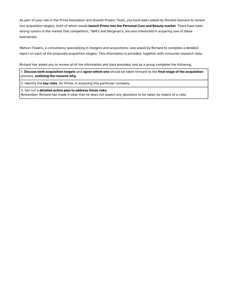 Marlow's Acquisition Analysis Report | PDF | Retail | Cosmetics