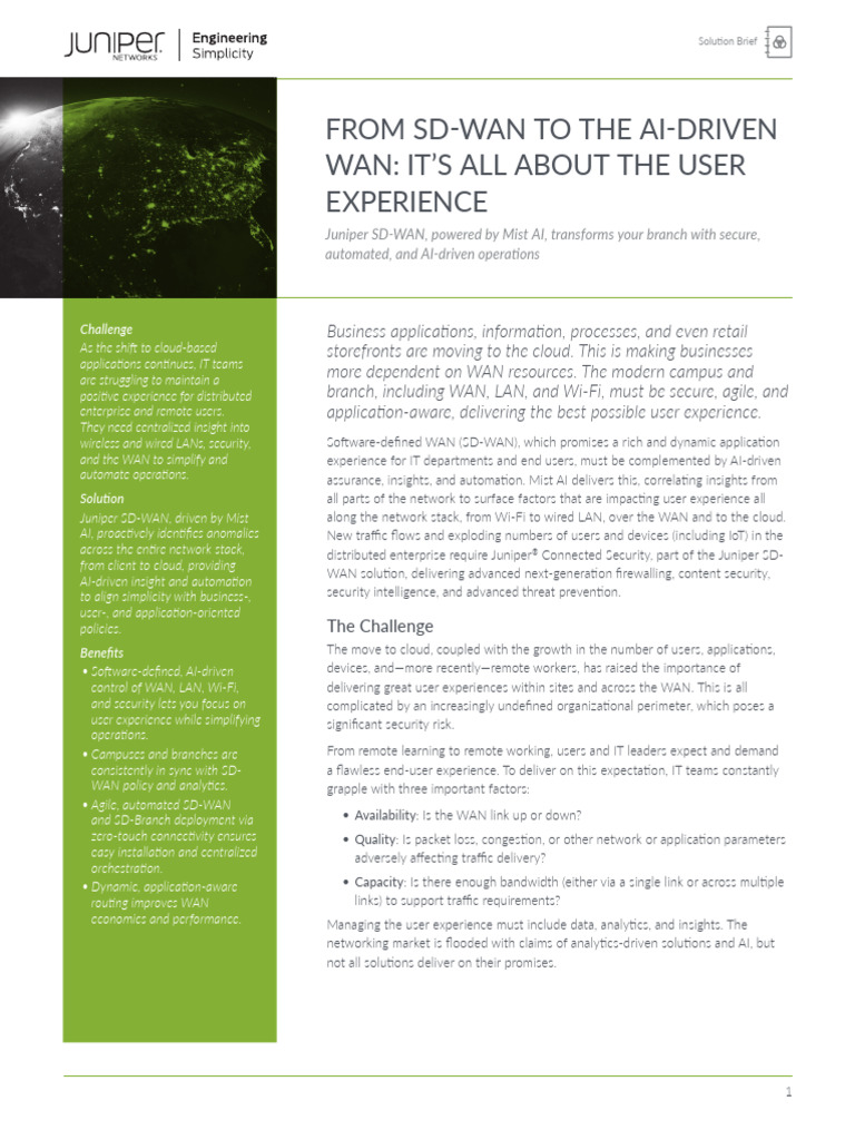 AI-Driven SD-WAN for Enhanced User Experience | PDF | Computer Network ...