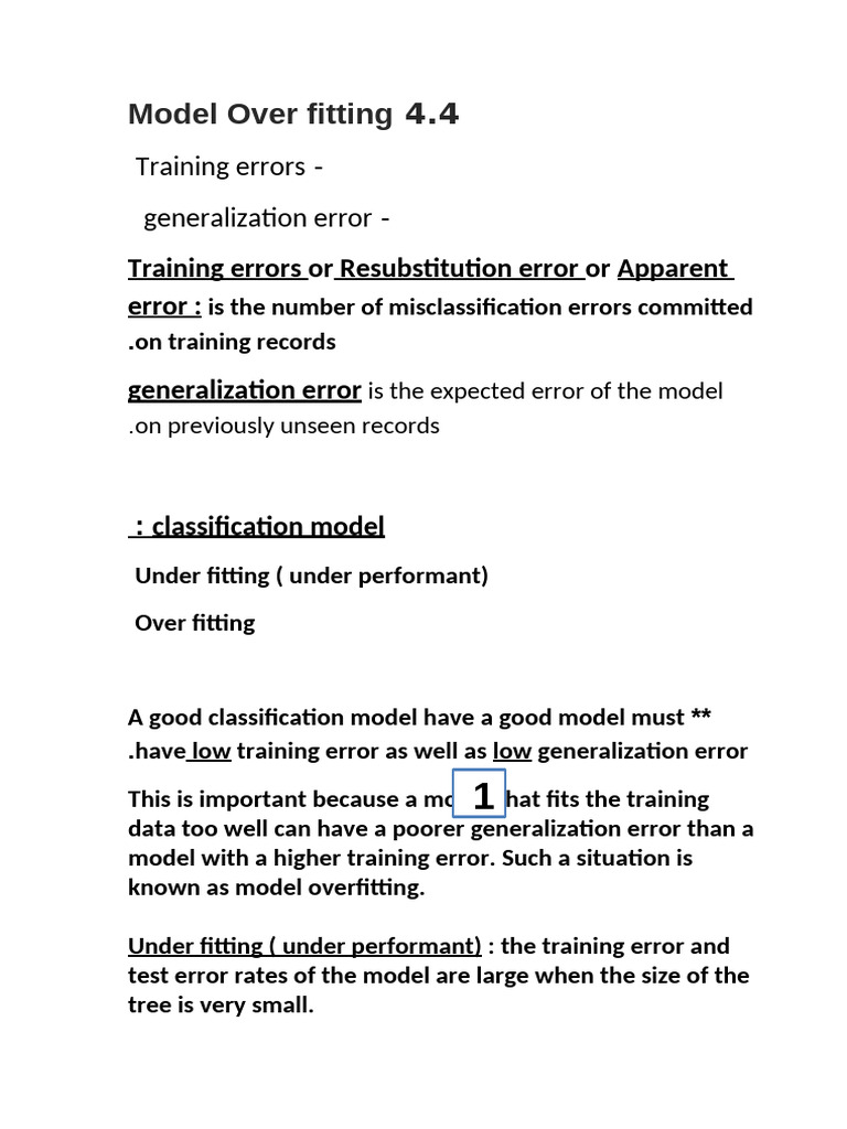 Understanding Model Overfitting in Classification | PDF | Applied ...
