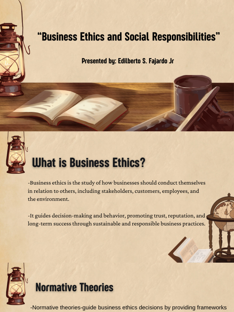 Business Ethics and Corporate Responsibility | PDF | Corporate Social ...