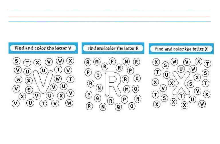 Week 28-Find Letter V, R and X | PDF