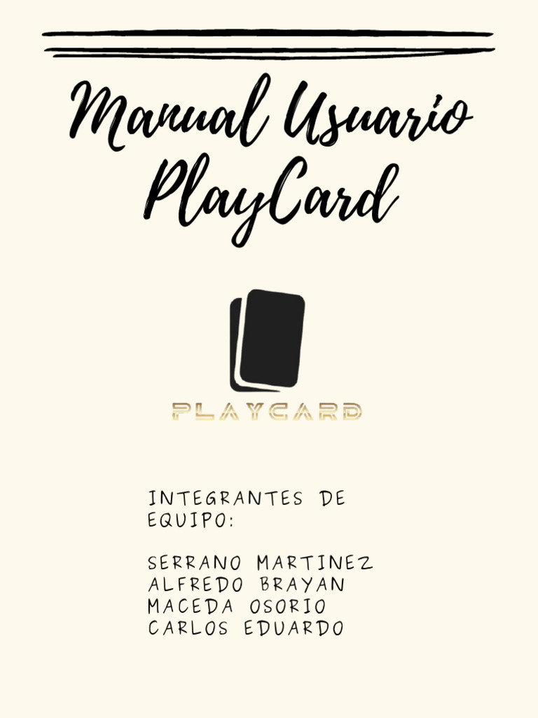 Manual de Usuario para PlayCard | PDF | Software | Informática