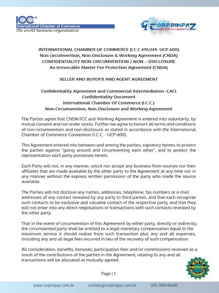 ICC Non-Circumvention Agreement Guide | PDF | Non Disclosure Agreement ...