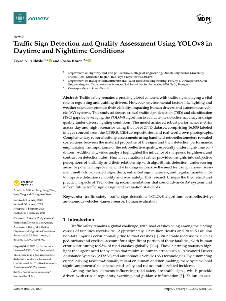 55. Traffic Sign Detection and Quality Assessment Using YOLOv8 in ...