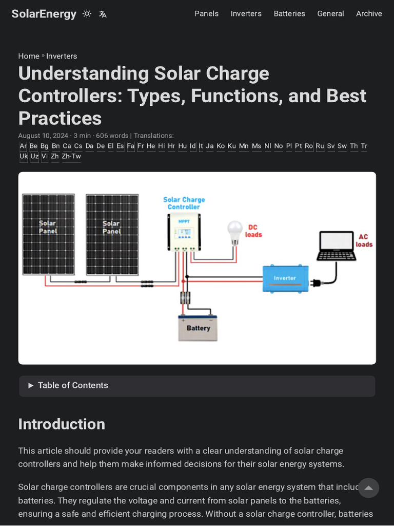 UnderstandingSolarChargeControllersTypes,Functions ...