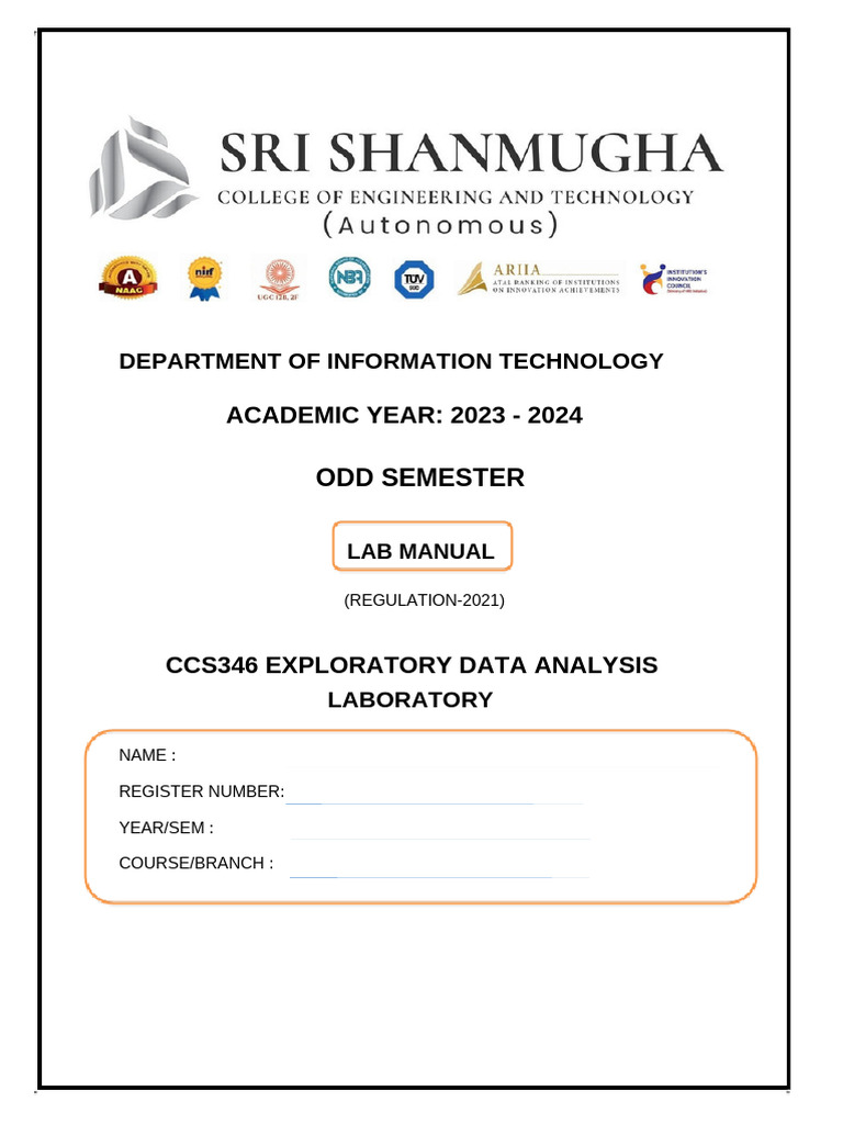 EDA Lab Manual for IT Students 2023 | PDF | Data Type | Engineering