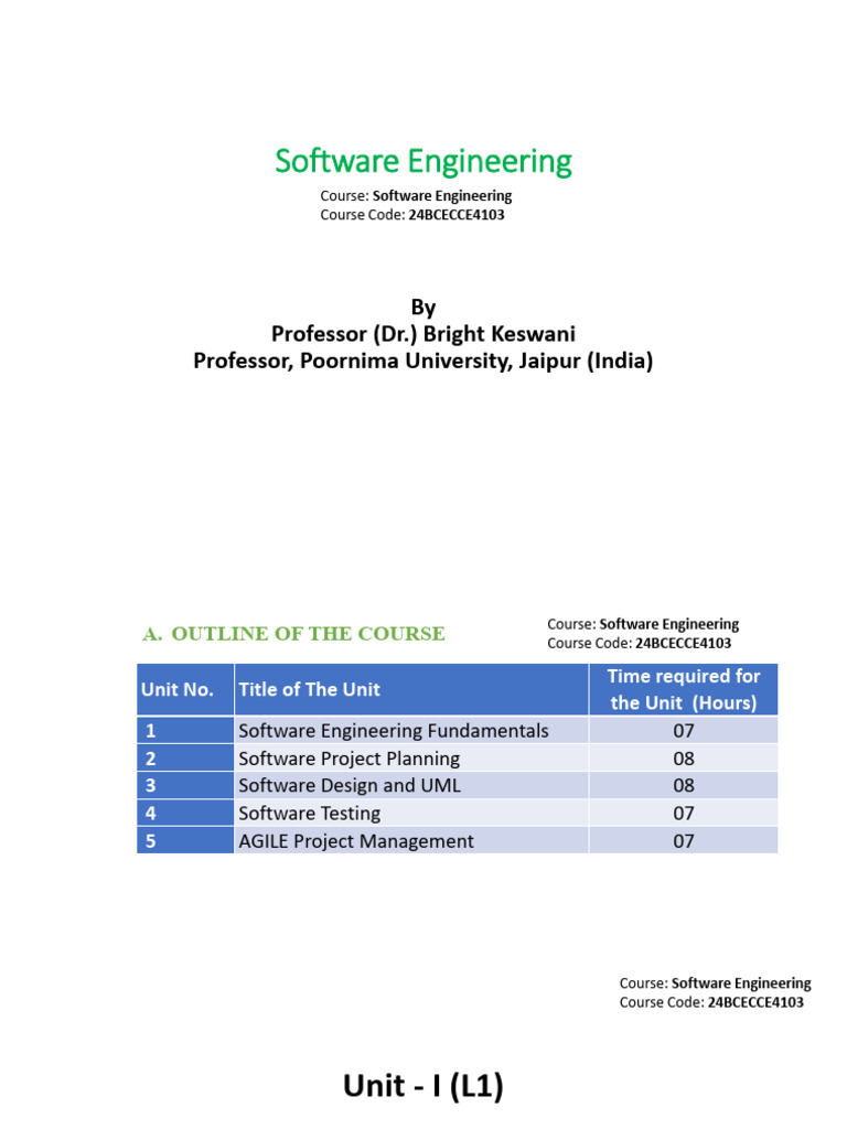 Software Engineering Course Overview | PDF | Software Development ...