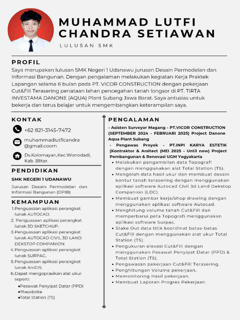 CV Muhammad Lutfi Chandra Setiawan | PDF