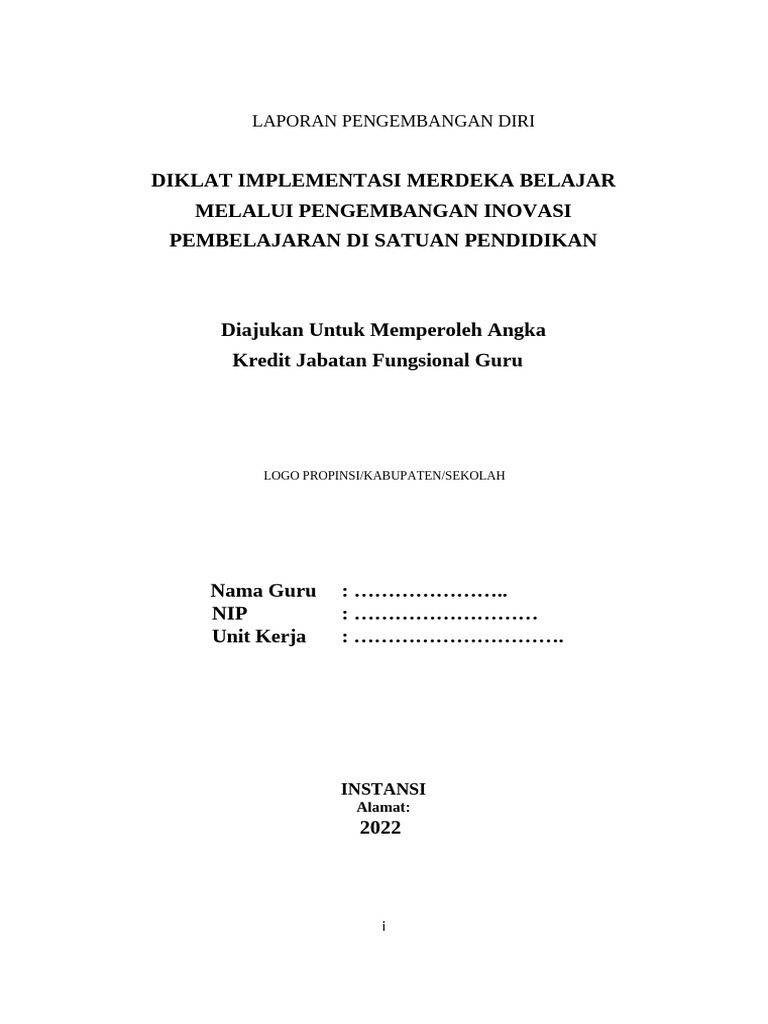 Laporan Pengembangan Diri Guru 2022 | PDF