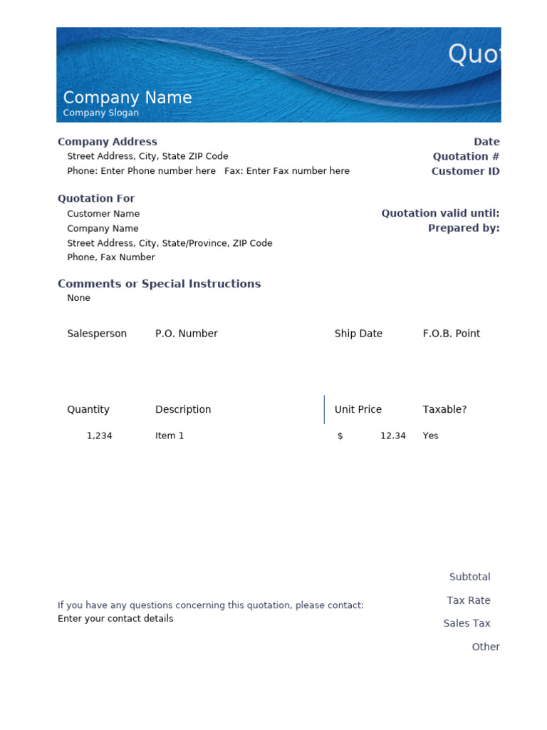 Business Price Quotation1 | PDF
