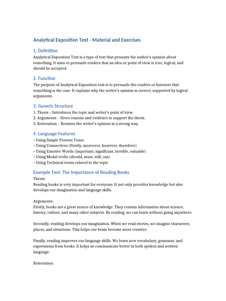 Analytical Exposition Text | PDF | Argument | Knowledge