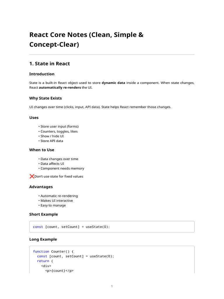 React State, Props, and Hooks Guide | PDF | Software Development ...