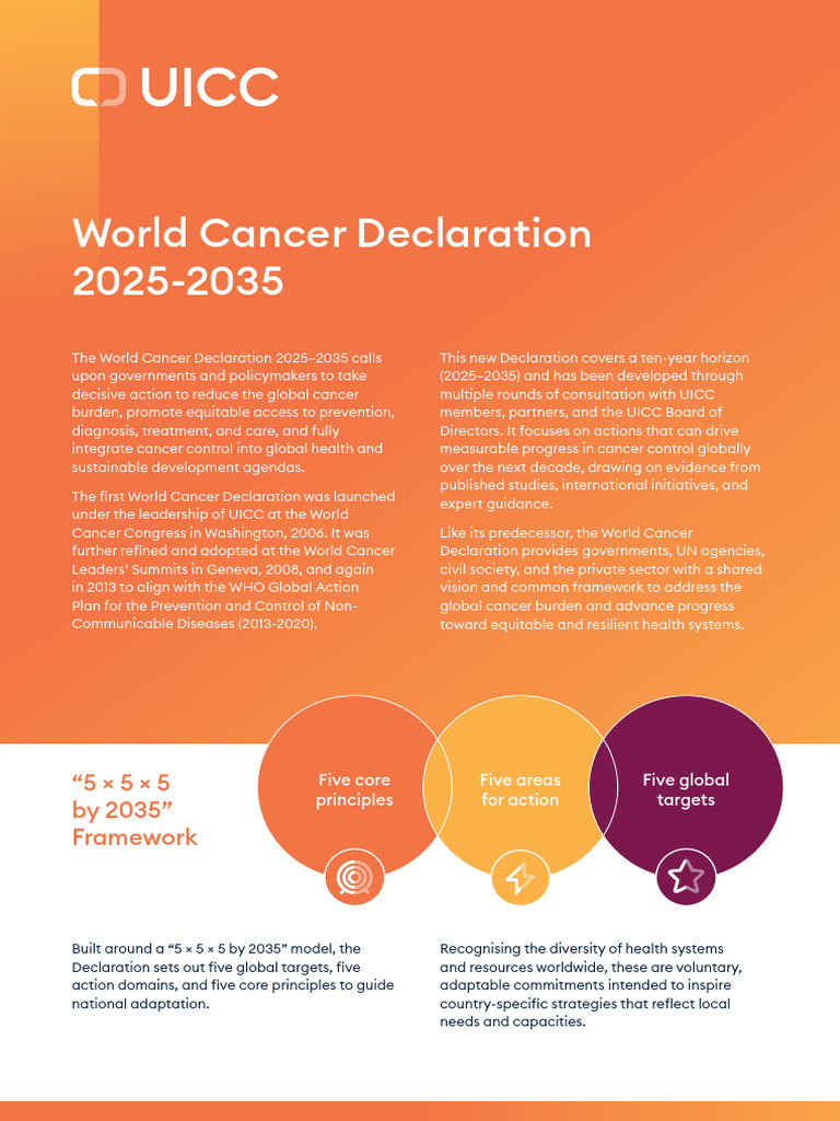 World Cancer Declaration 2025-2035 Goals | PDF | Cancer | Preventive ...