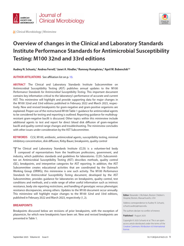 Updates to CLSI M100 AST Standards | PDF | Pseudomonas Aeruginosa ...