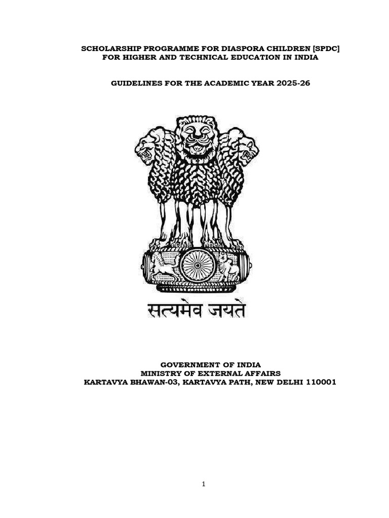 SPDC Scholarship Guidelines 2025-26 | PDF