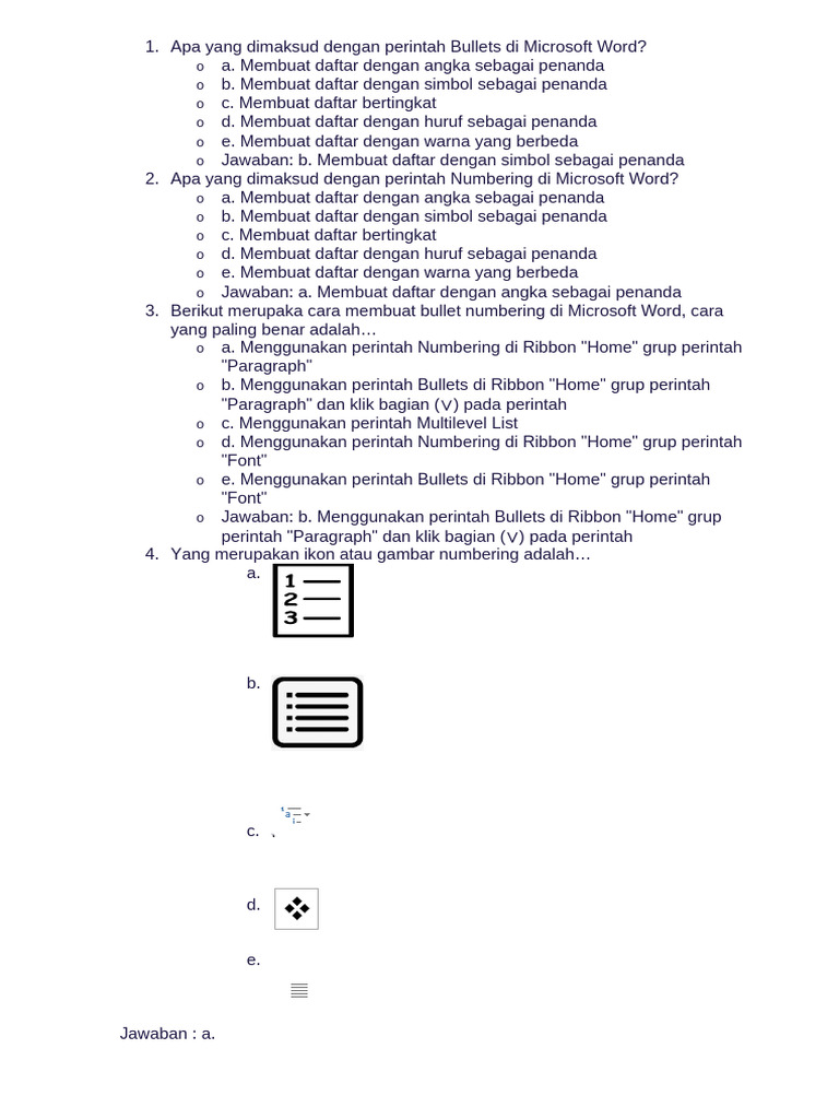 Panduan Lengkap Bullets dan Numbering Word | PDF