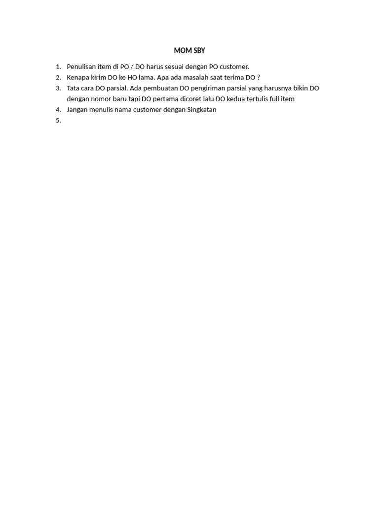 MOM SBY | PDF