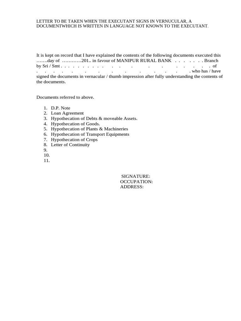 Vernacular Document Signing Acknowledgment | PDF