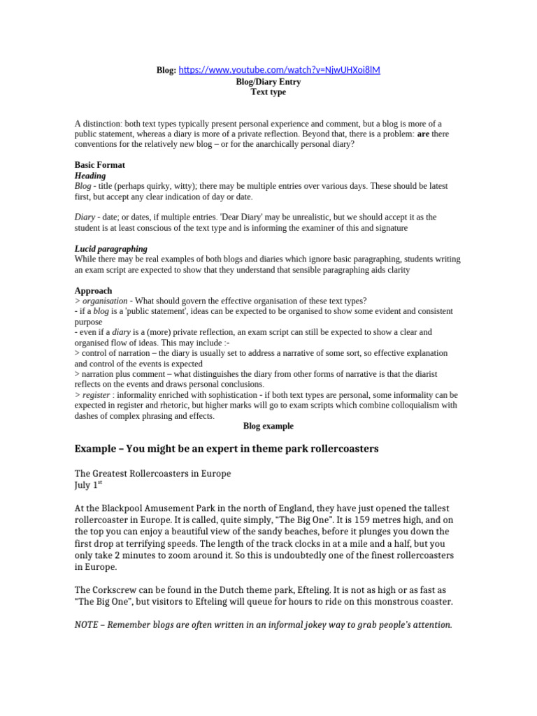 Blog vs Diary: Key Differences Explained | PDF | Diary