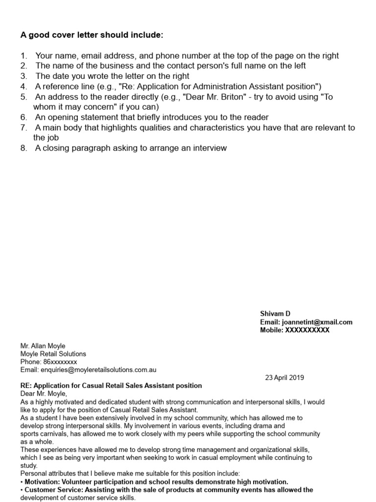 Cover Letter | PDF