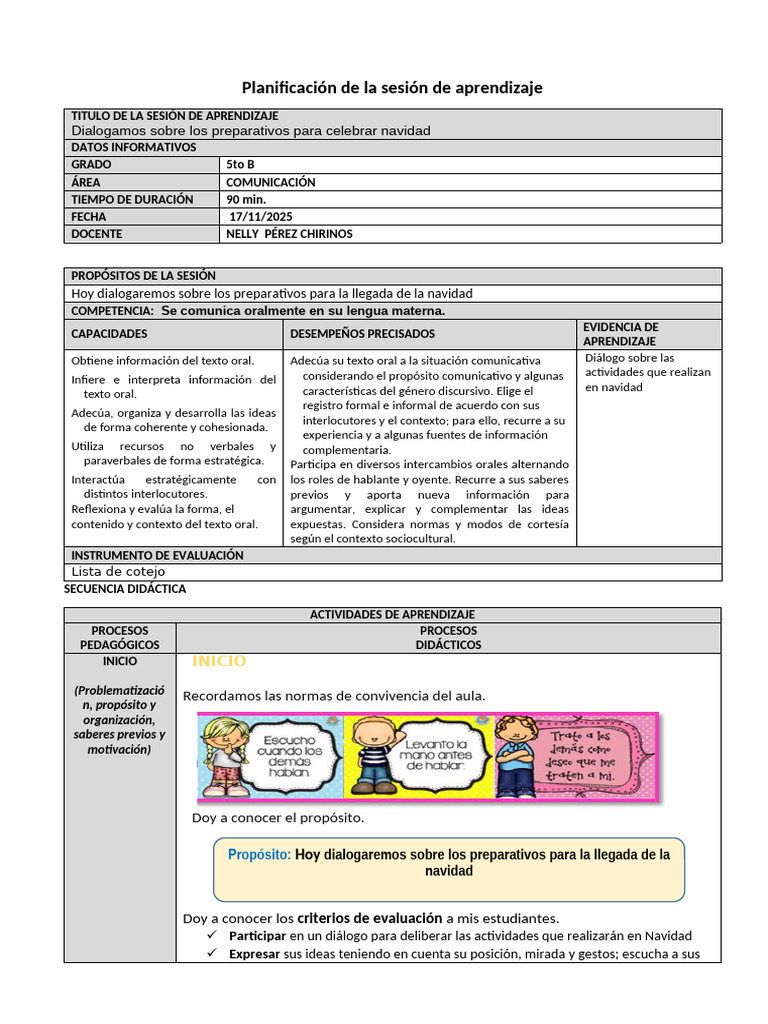 Preparativos de Navidad en Clase 5to B | PDF | Aprendizaje ...
