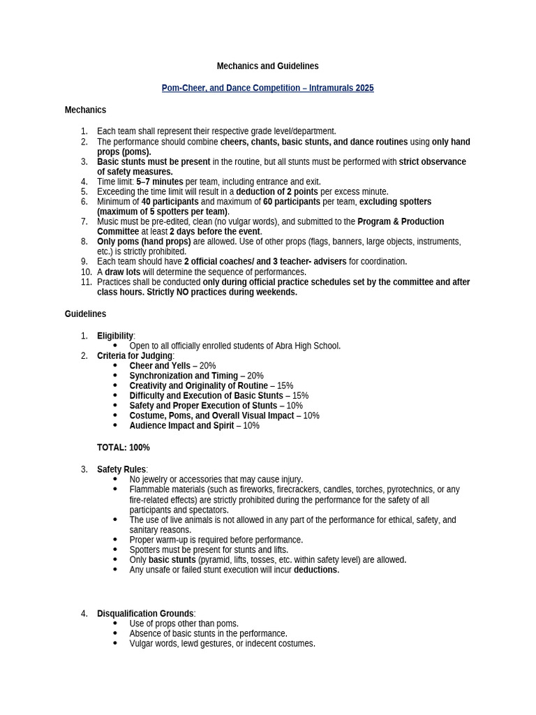 Mechanics and Guidelines_cheers | PDF