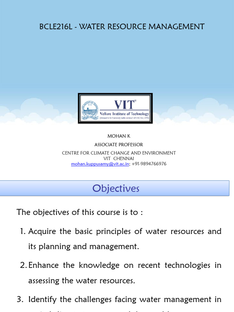 Water Resource Management Course Overview | PDF | Water Resources | Water
